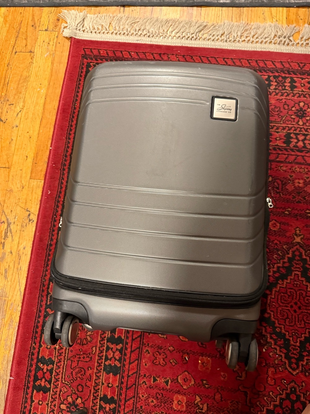 Gray Hardshell Carry-On Spinner Suitcase -